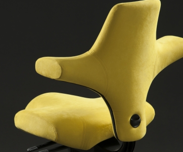 Capisco chair yellow close up